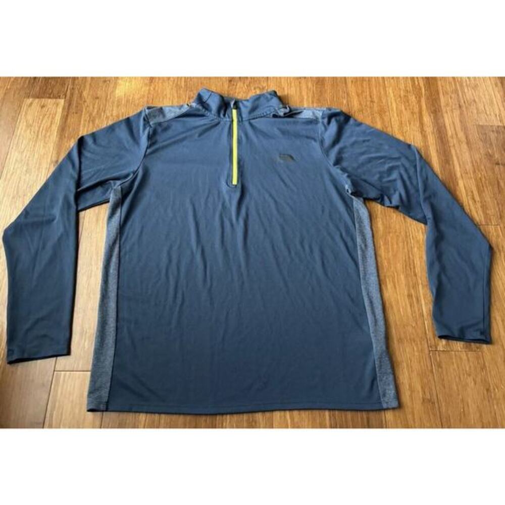 The North Face Mountain Athletics 1/4 Zip Long Sleeve Mock Shirt Mens Large Blue